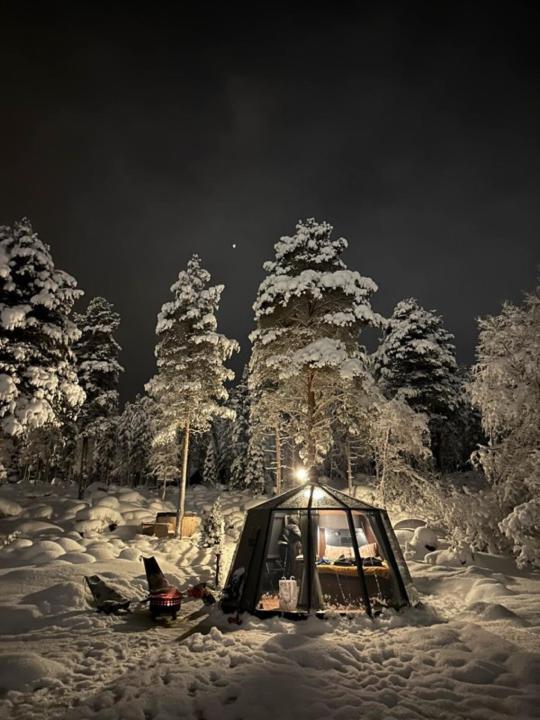 Aurora Igloo With Private Hot Tub By Invisible Forest Lodge Rovaniemi Kültér fotó
