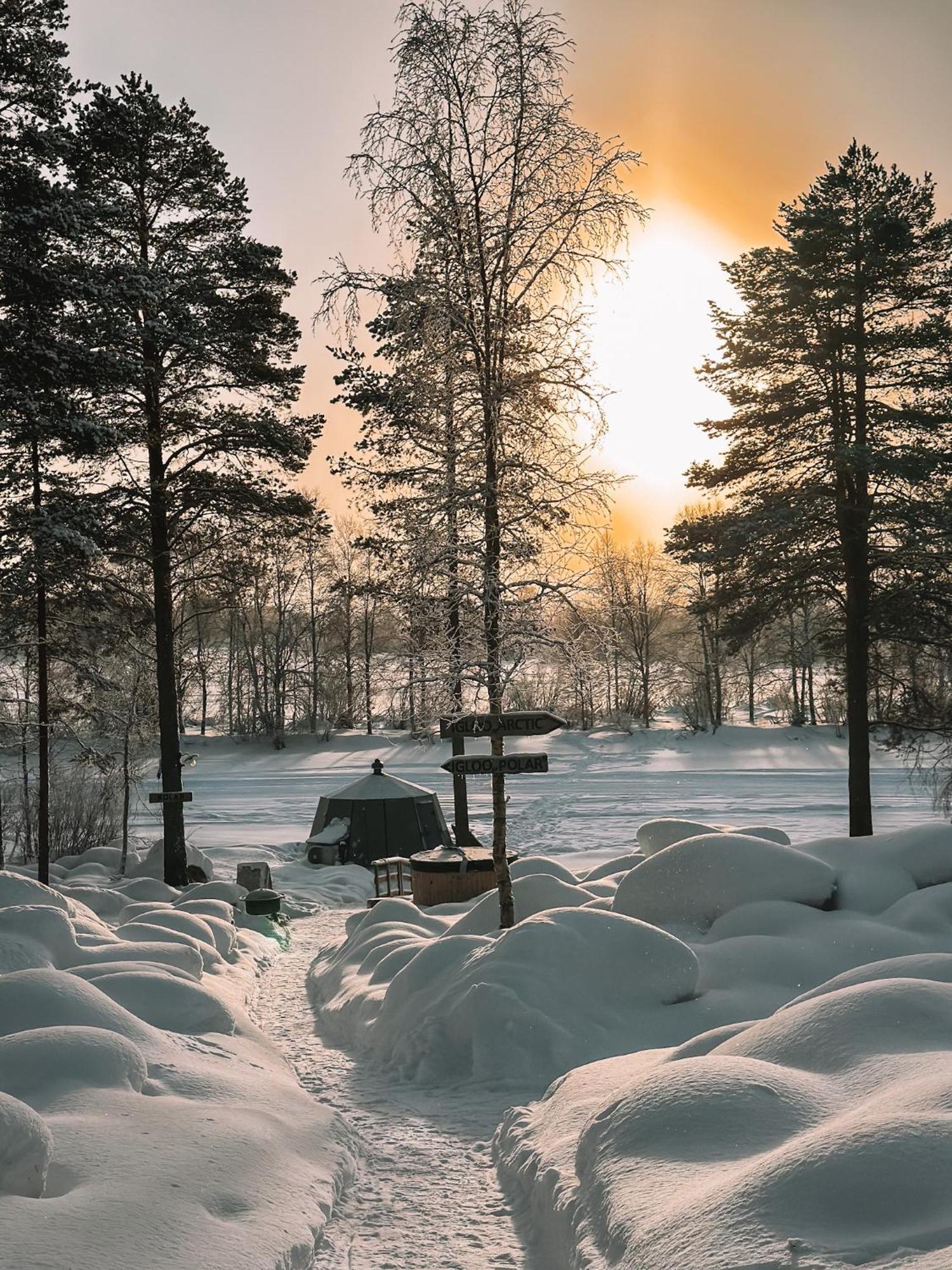 Aurora Igloo With Private Hot Tub By Invisible Forest Lodge Rovaniemi Kültér fotó